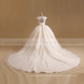 Luxurious Style Cap Sleeves Lace Sequins Ball Gown Wedding Dress Key Hole Back